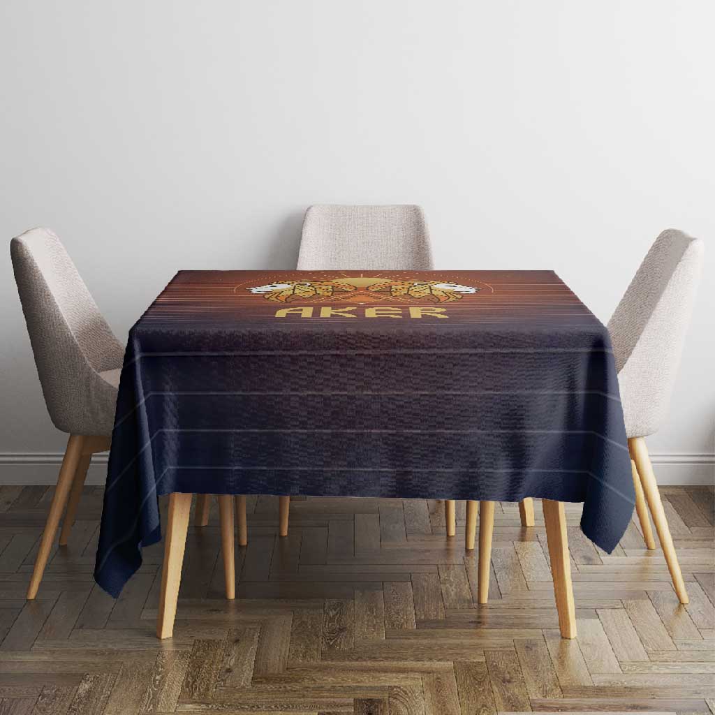 Aker Tablecloth Ancient Egyptian Sunset Gradient, Twin Lion Guardians, and Solar Disc - Wonder Print Shop