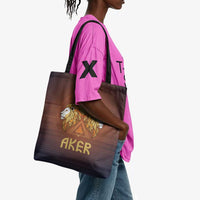 Aker Tote Bag Ancient Egyptian Sunset Gradient, Twin Lion Guardians, and Solar Disc - Wonder Print Shop