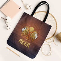 Aker Tote Bag Ancient Egyptian Sunset Gradient, Twin Lion Guardians, and Solar Disc - Wonder Print Shop