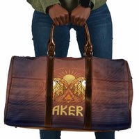 Aker Travel Bag Ancient Egyptian Sunset Gradient, Twin Lion Guardians, and Solar Disc - Wonder Print Shop