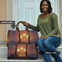 Aker Travel Bag Ancient Egyptian Sunset Gradient, Twin Lion Guardians, and Solar Disc - Wonder Print Shop