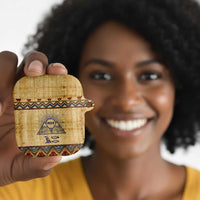 Aker Ancient Egyptian AirPods Case with Hieroglyphic Pattern, Pyramid Symbol, and Twin Lion Guardians Motif - Wonder Print Shop