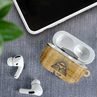 Aker Ancient Egyptian AirPods Case with Hieroglyphic Pattern, Pyramid Symbol, and Twin Lion Guardians Motif - Wonder Print Shop