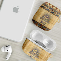 Aker Ancient Egyptian AirPods Case with Hieroglyphic Pattern, Pyramid Symbol, and Twin Lion Guardians Motif - Wonder Print Shop