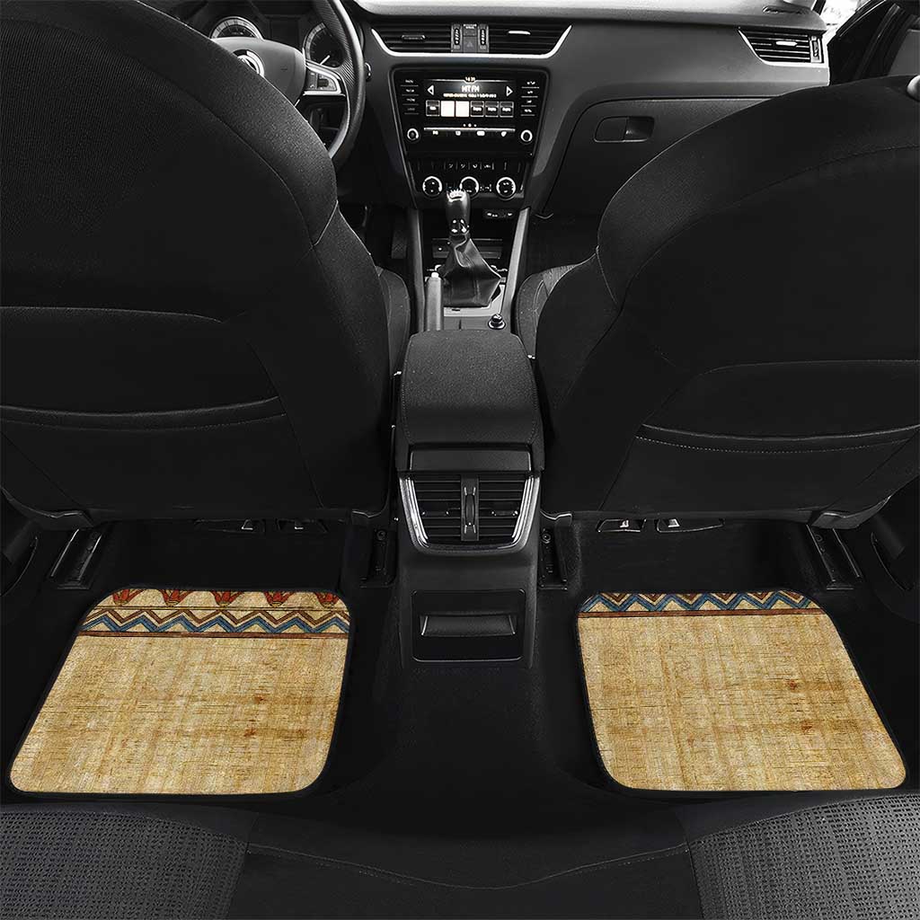 Aker Ancient Egyptian Car Mats with Hieroglyphic Pattern, Pyramid Symbol, and Twin Lion Guardians Motif - Wonder Print Shop