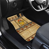 Aker Ancient Egyptian Car Mats with Hieroglyphic Pattern, Pyramid Symbol, and Twin Lion Guardians Motif - Wonder Print Shop