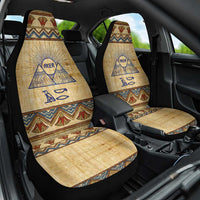 Aker Ancient Egyptian Car Seat Cover with Hieroglyphic Pattern, Pyramid Symbol, and Twin Lion Guardians Motif - Wonder Print Shop