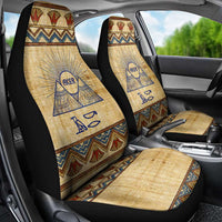 Aker Ancient Egyptian Car Seat Cover with Hieroglyphic Pattern, Pyramid Symbol, and Twin Lion Guardians Motif - Wonder Print Shop