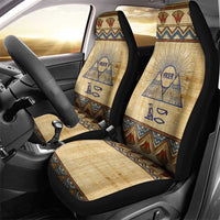 Aker Ancient Egyptian Car Seat Cover with Hieroglyphic Pattern, Pyramid Symbol, and Twin Lion Guardians Motif - Wonder Print Shop
