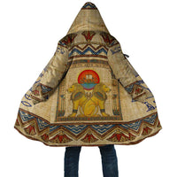 Aker Ancient Egyptian Cloak with Hieroglyphic Pattern, Pyramid Symbol, and Twin Lion Guardians Motif - Wonder Print Shop