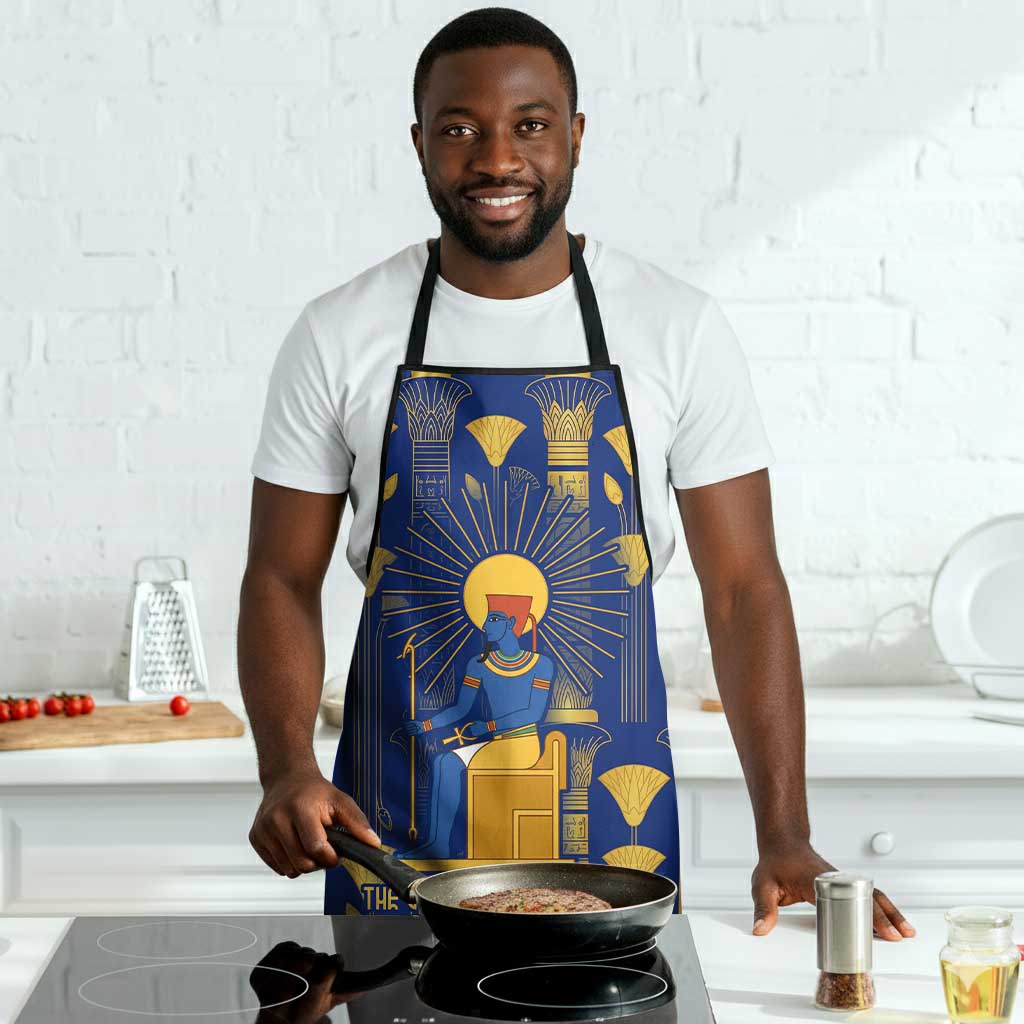 Amun Apron Ancient Egyptian Hieroglyphic, Pharaoh and Scarab - Wonder Print Shop