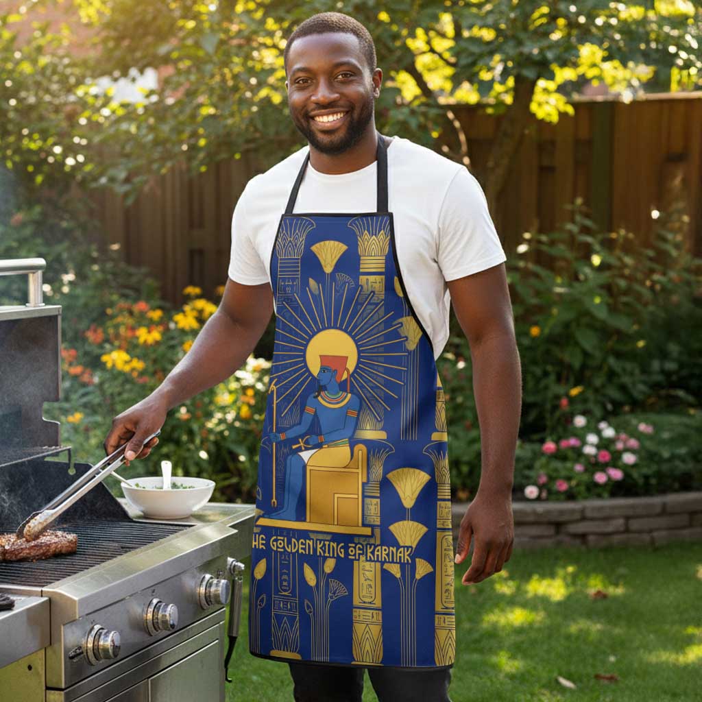 Amun Apron Ancient Egyptian Hieroglyphic, Pharaoh and Scarab - Wonder Print Shop