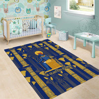 Amun Area Rug Ancient Egyptian Hieroglyphic, Pharaoh and Scarab - Wonder Print Shop