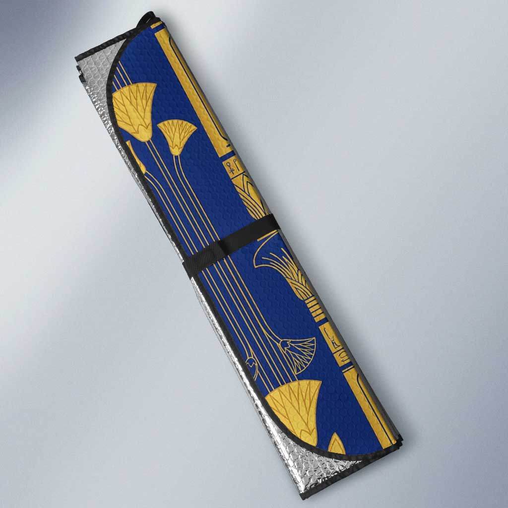 Amun Auto Sun Shade Ancient Egyptian Hieroglyphic, Pharaoh and Scarab - Wonder Print Shop