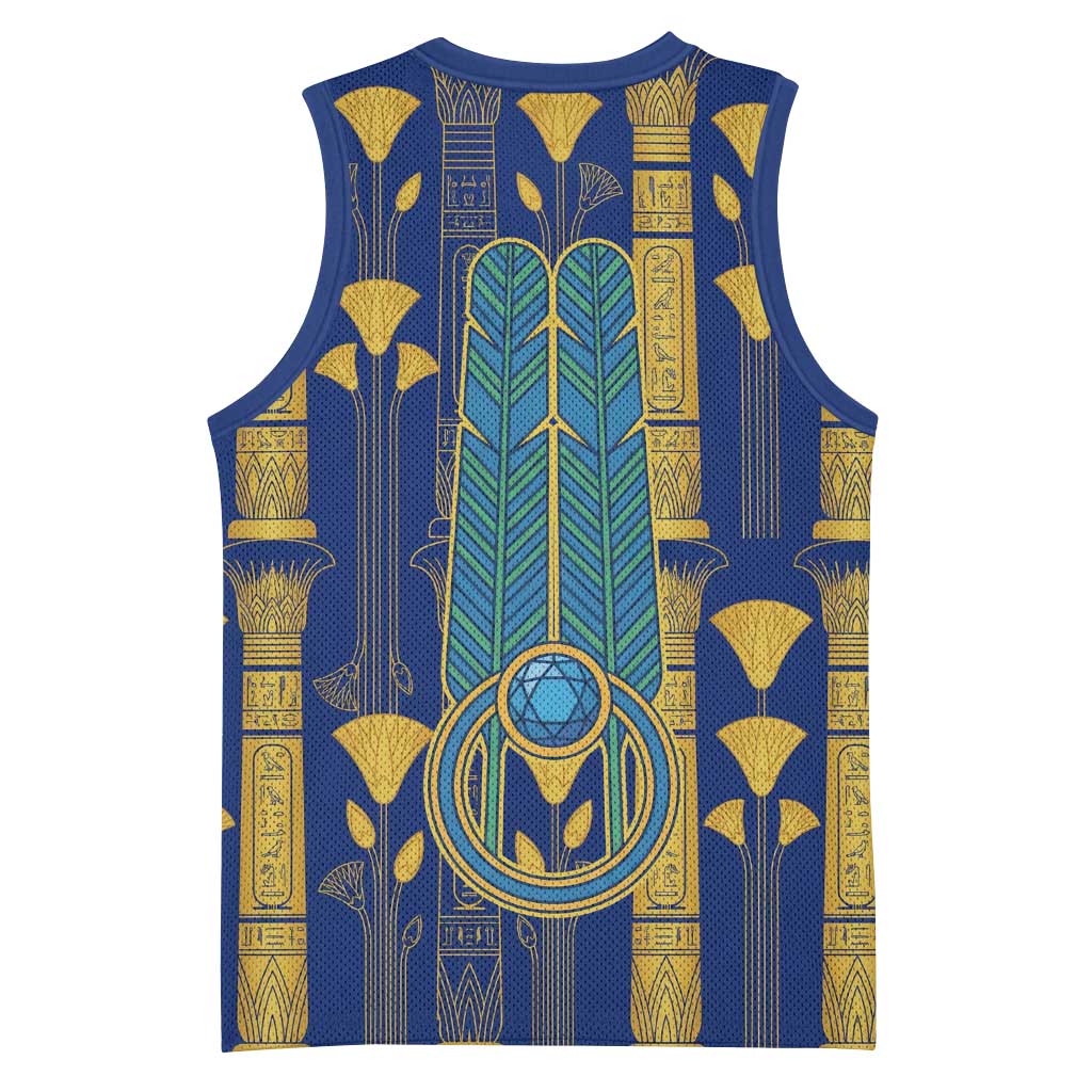 Amun Basketball Jersey Ancient Egyptian Hieroglyphic, Pharaoh and Scarab - Wonder Print Shop