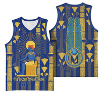 Amun Basketball Jersey Ancient Egyptian Hieroglyphic, Pharaoh and Scarab - Wonder Print Shop