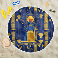 Amun Beach Blanket Ancient Egyptian Hieroglyphic, Pharaoh and Scarab - Wonder Print Shop