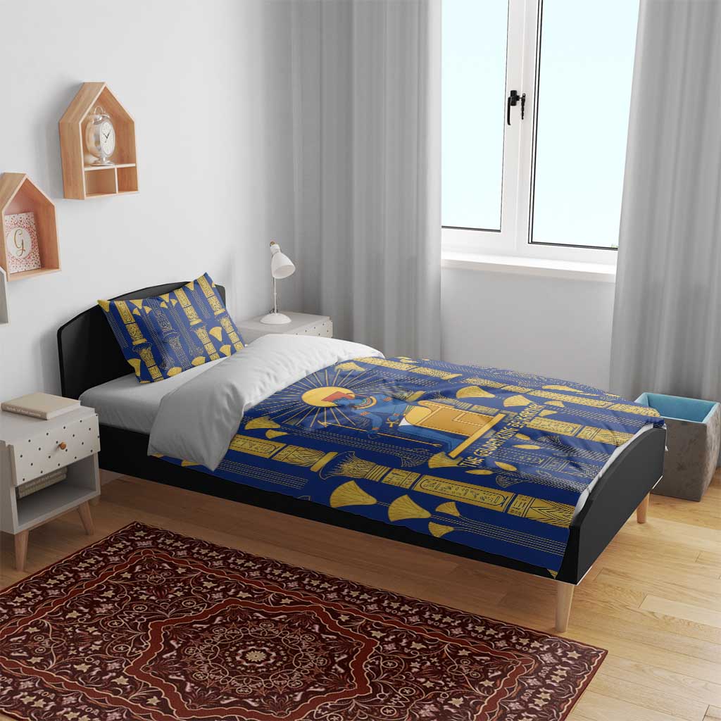 Amun Bedding Set Ancient Egyptian Hieroglyphic, Pharaoh and Scarab - Wonder Print Shop