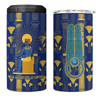 Amun 4 in 1 Can Cooler Tumbler Ancient Egyptian Hieroglyphic, Pharaoh and Scarab - Wonder Print Shop