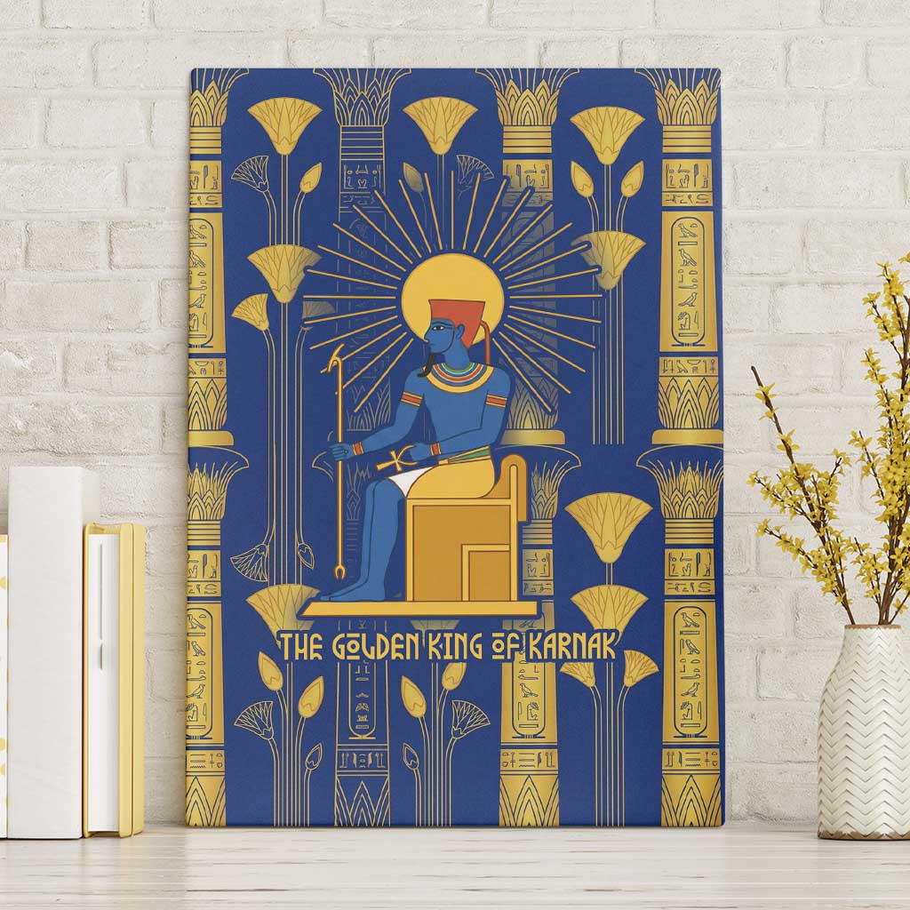 Amun Canvas Wall Art Ancient Egyptian Hieroglyphic, Pharaoh and Scarab - Wonder Print Shop