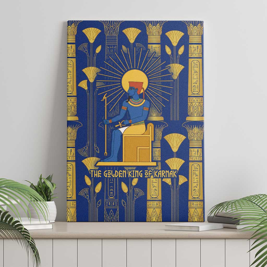Amun Canvas Wall Art Ancient Egyptian Hieroglyphic, Pharaoh and Scarab - Wonder Print Shop