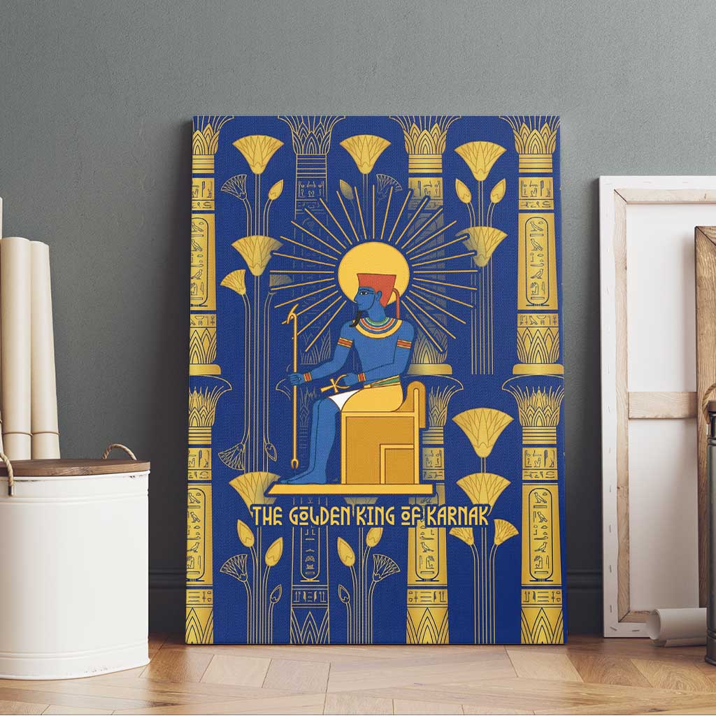 Amun Canvas Wall Art Ancient Egyptian Hieroglyphic, Pharaoh and Scarab - Wonder Print Shop