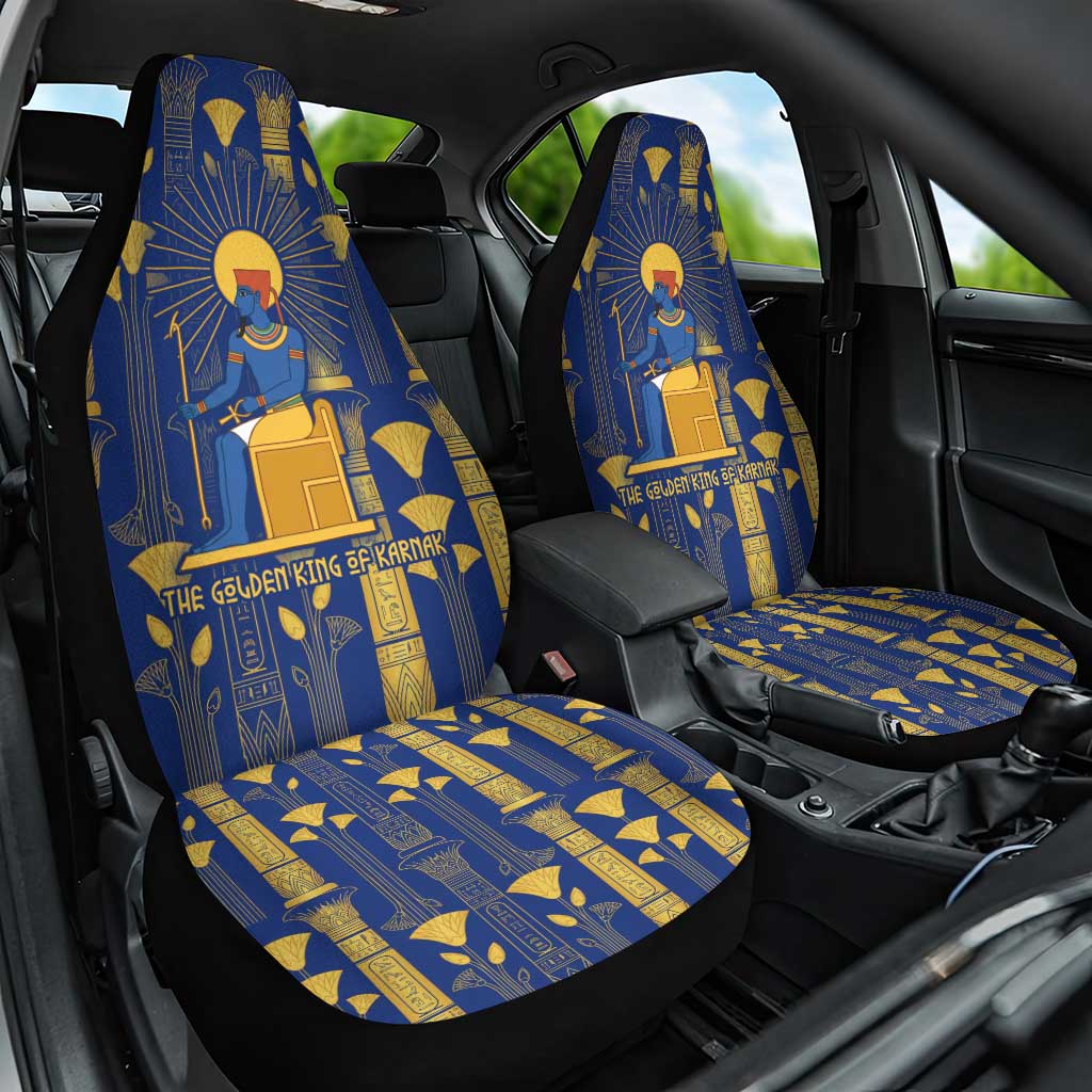 Amun Car Seat Cover Ancient Egyptian Hieroglyphic, Pharaoh and Scarab - Wonder Print Shop