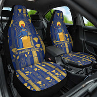 Amun Car Seat Cover Ancient Egyptian Hieroglyphic, Pharaoh and Scarab - Wonder Print Shop