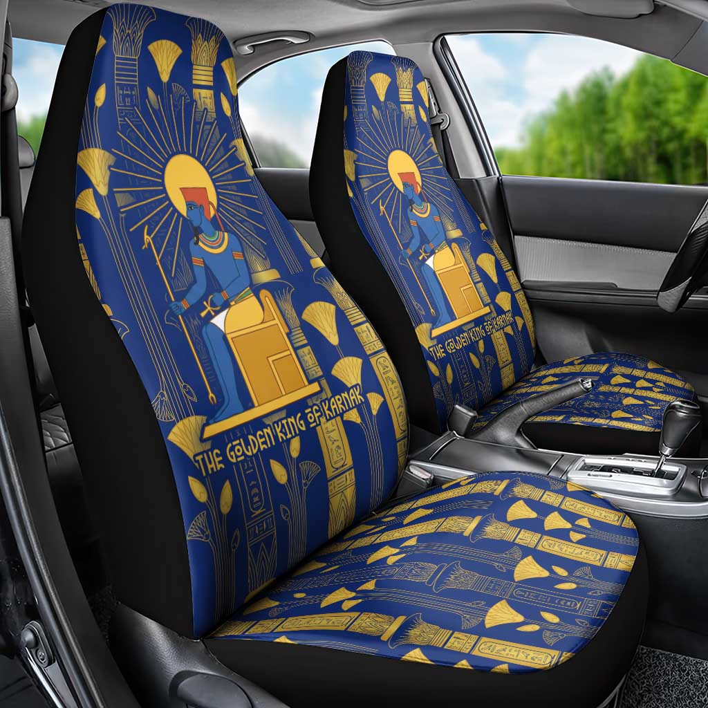 Amun Car Seat Cover Ancient Egyptian Hieroglyphic, Pharaoh and Scarab - Wonder Print Shop