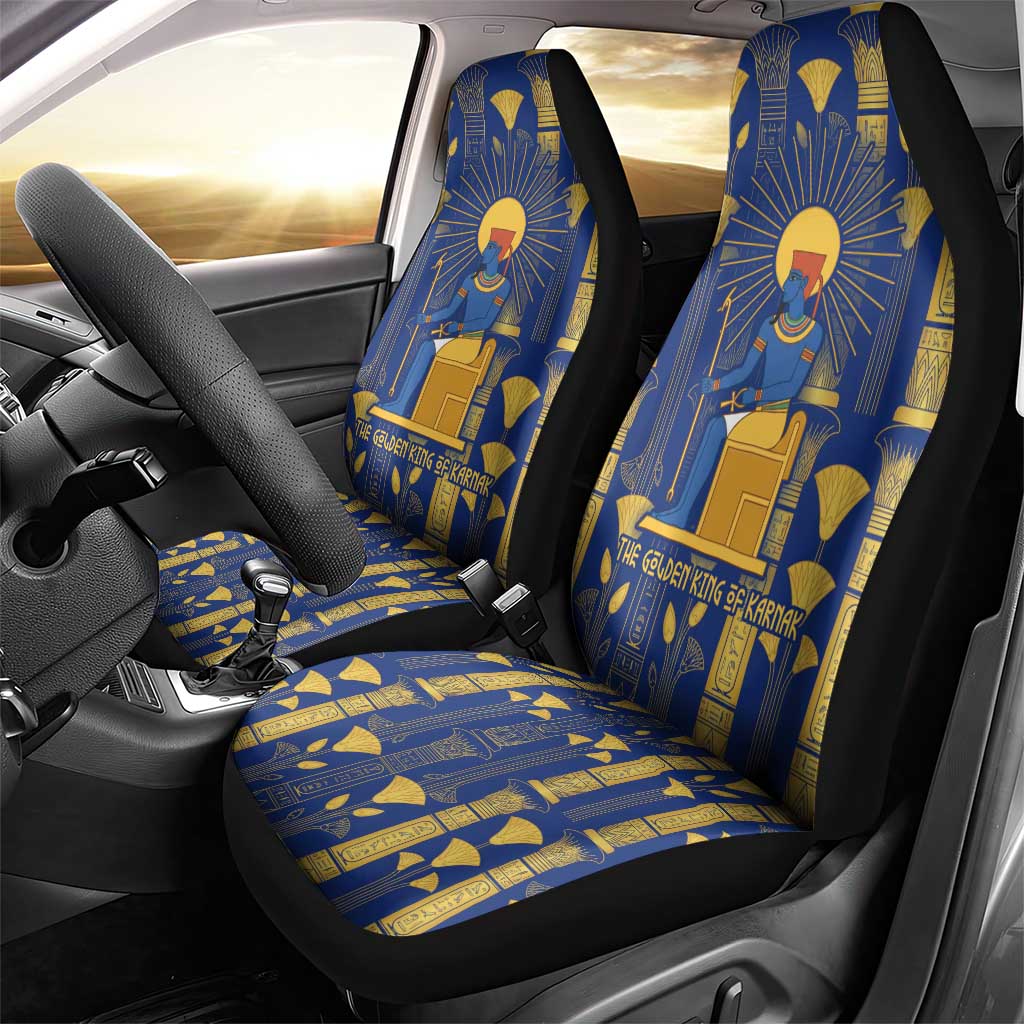 Amun Car Seat Cover Ancient Egyptian Hieroglyphic, Pharaoh and Scarab - Wonder Print Shop