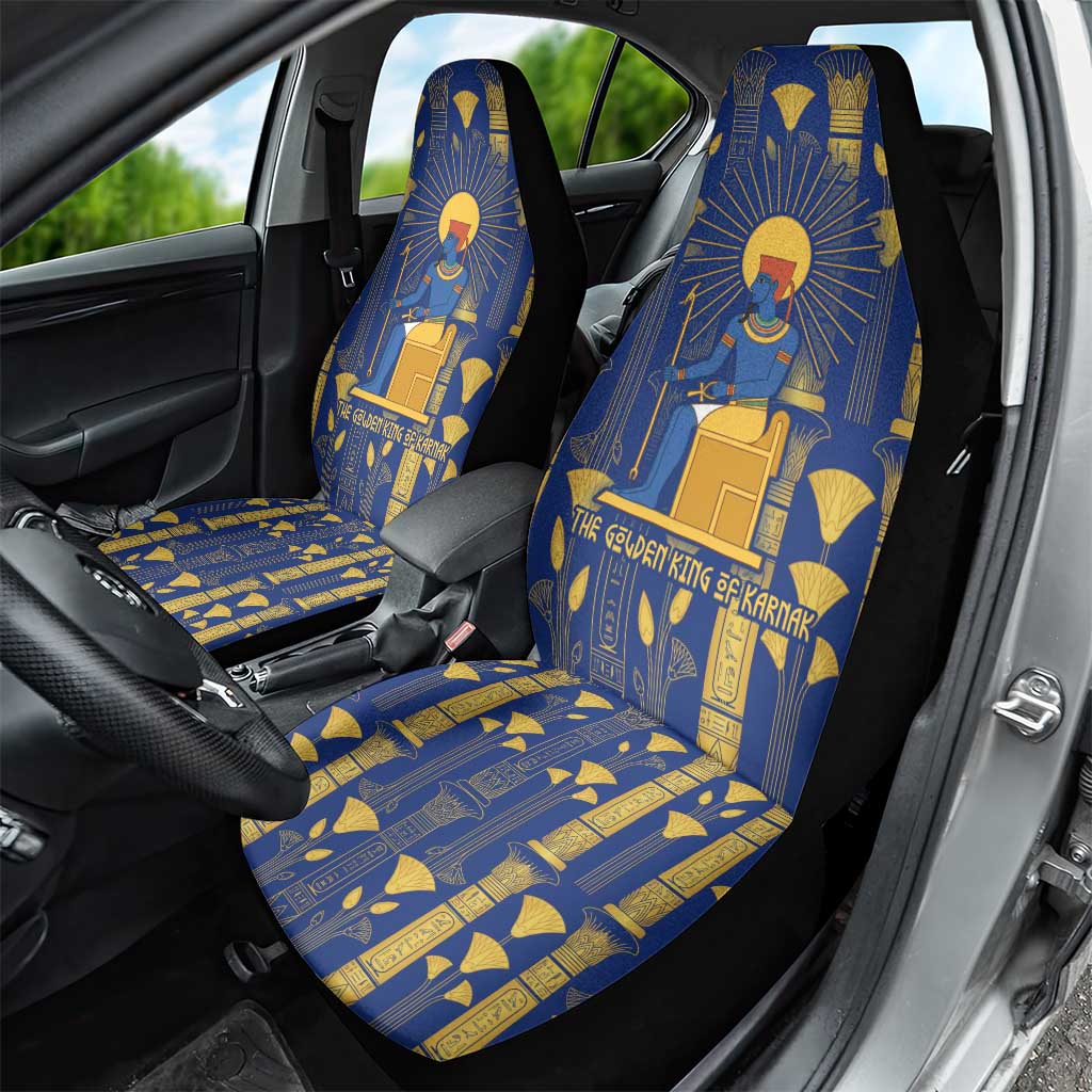 Amun Car Seat Cover Ancient Egyptian Hieroglyphic, Pharaoh and Scarab - Wonder Print Shop