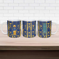 Amun Ceramic Mug Ancient Egyptian Hieroglyphic, Pharaoh and Scarab - Wonder Print Shop