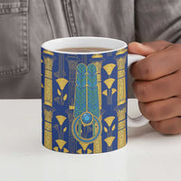 Amun Ceramic Mug Ancient Egyptian Hieroglyphic, Pharaoh and Scarab - Wonder Print Shop