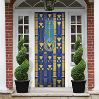 Amun Door Cover Ancient Egyptian Hieroglyphic, Pharaoh and Scarab - Wonder Print Shop