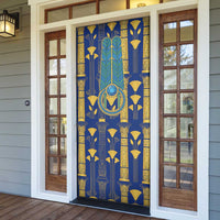 Amun Door Cover Ancient Egyptian Hieroglyphic, Pharaoh and Scarab - Wonder Print Shop
