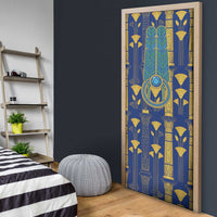 Amun Door Cover Ancient Egyptian Hieroglyphic, Pharaoh and Scarab - Wonder Print Shop