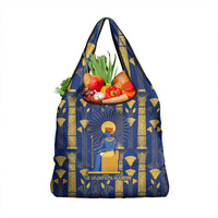 Amun Grocery Bag Ancient Egyptian Hieroglyphic, Pharaoh and Scarab - Wonder Print Shop