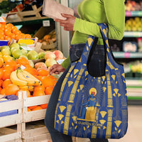 Amun Grocery Bag Ancient Egyptian Hieroglyphic, Pharaoh and Scarab - Wonder Print Shop