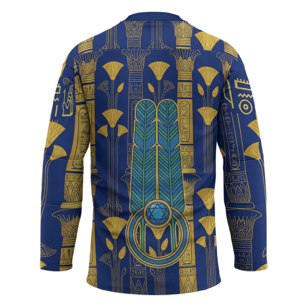 Amun Hockey Jersey Ancient Egyptian Hieroglyphic, Pharaoh and Scarab - Wonder Print Shop
