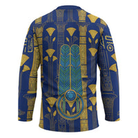 Amun Hockey Jersey Ancient Egyptian Hieroglyphic, Pharaoh and Scarab - Wonder Print Shop