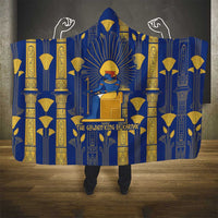 Amun Hooded Blanket Ancient Egyptian Hieroglyphic, Pharaoh and Scarab - Wonder Print Shop