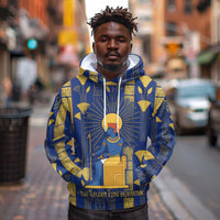 Amun Hoodie Ancient Egyptian Hieroglyphic, Pharaoh and Scarab - Wonder Print Shop