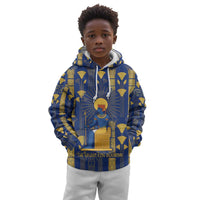 Amun Kid Hoodie Ancient Egyptian Hieroglyphic, Pharaoh and Scarab - Wonder Print Shop
