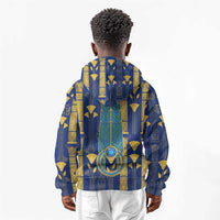 Amun Kid Hoodie Ancient Egyptian Hieroglyphic, Pharaoh and Scarab - Wonder Print Shop