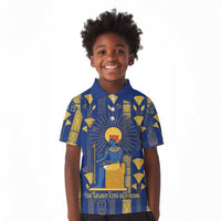 Amun Kid Polo Shirt Ancient Egyptian Hieroglyphic, Pharaoh and Scarab - Wonder Print Shop