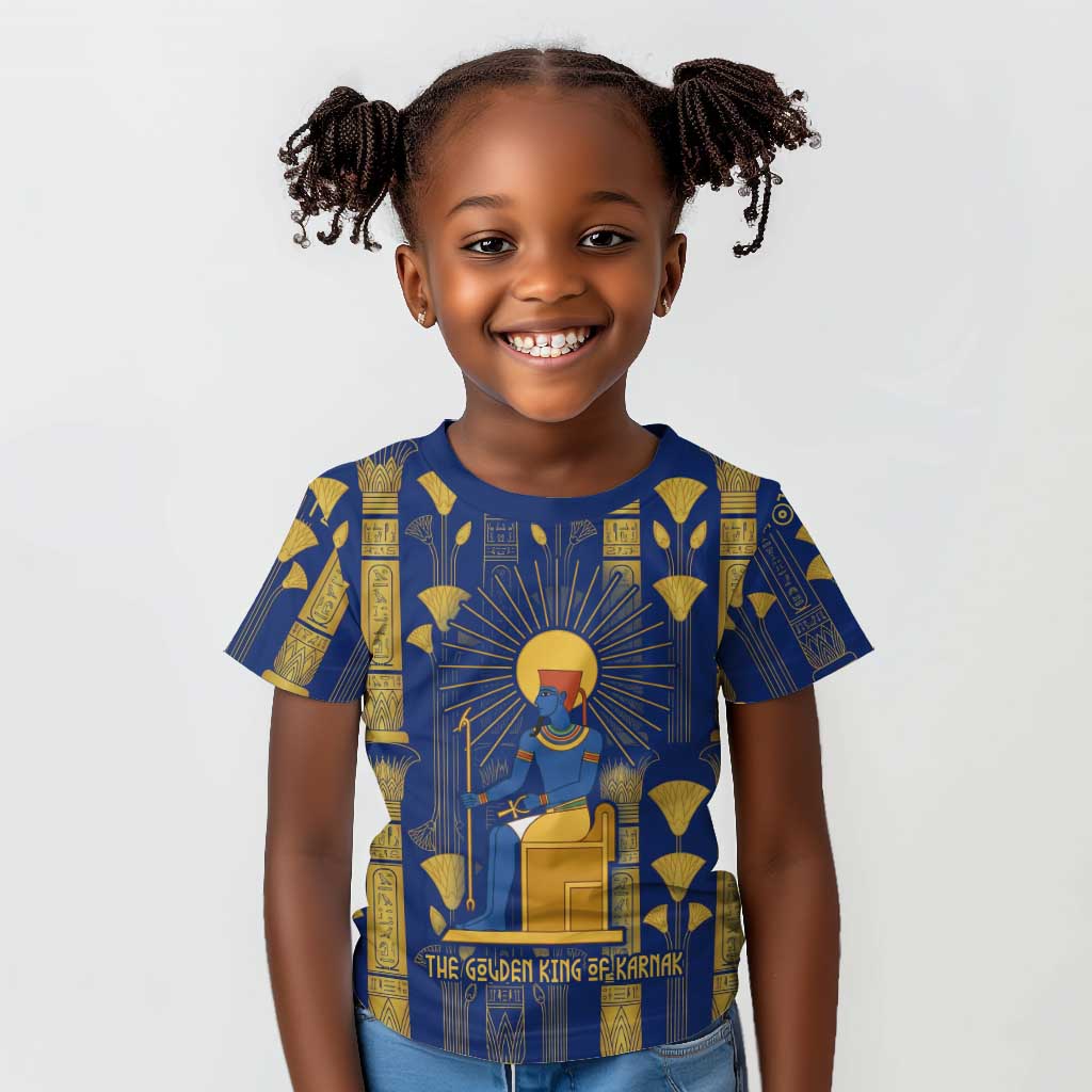 Amun Kid T shirt Ancient Egyptian Hieroglyphic, Pharaoh and Scarab - Wonder Print Shop