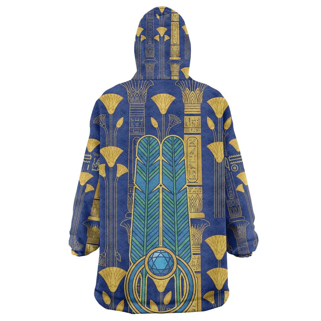 Amun Kid Wearable Blanket Hoodie Ancient Egyptian Hieroglyphic, Pharaoh and Scarab - Wonder Print Shop