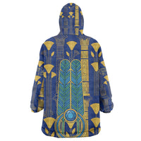 Amun Kid Wearable Blanket Hoodie Ancient Egyptian Hieroglyphic, Pharaoh and Scarab - Wonder Print Shop