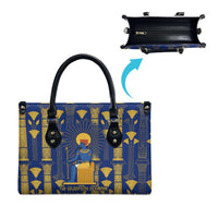Amun Leather Bag Ancient Egyptian Hieroglyphic, Pharaoh and Scarab - Wonder Print Shop