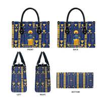 Amun Leather Bag Ancient Egyptian Hieroglyphic, Pharaoh and Scarab - Wonder Print Shop